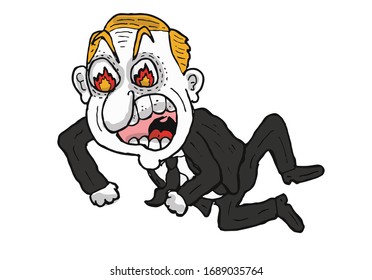 angry business man. cartoon vector.