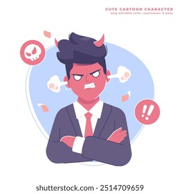 angry business man character illustration