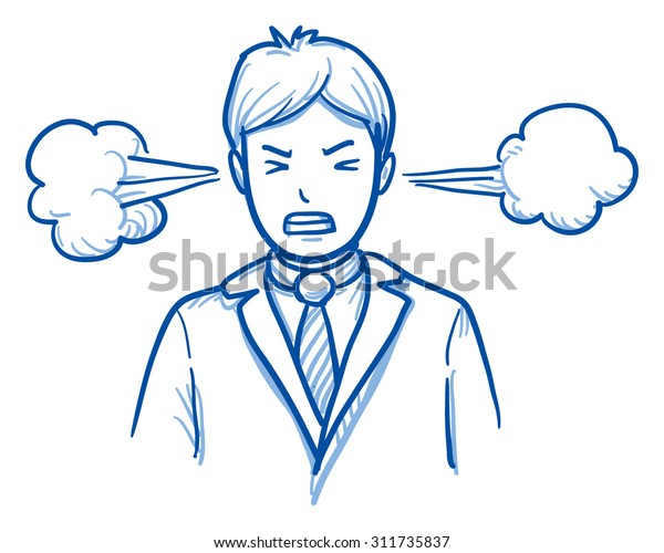 Angry Business Man Steam Coming Out Stock Vector (Royalty Free) 311735837