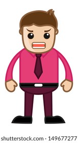 Angry Businessman - Business Cartoon Character Vector