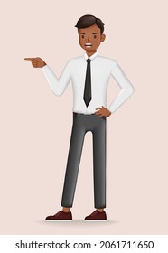 Angry businessman character design. 3d vector illustration.