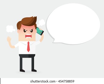 Angry Businessman Shouting On A Phone