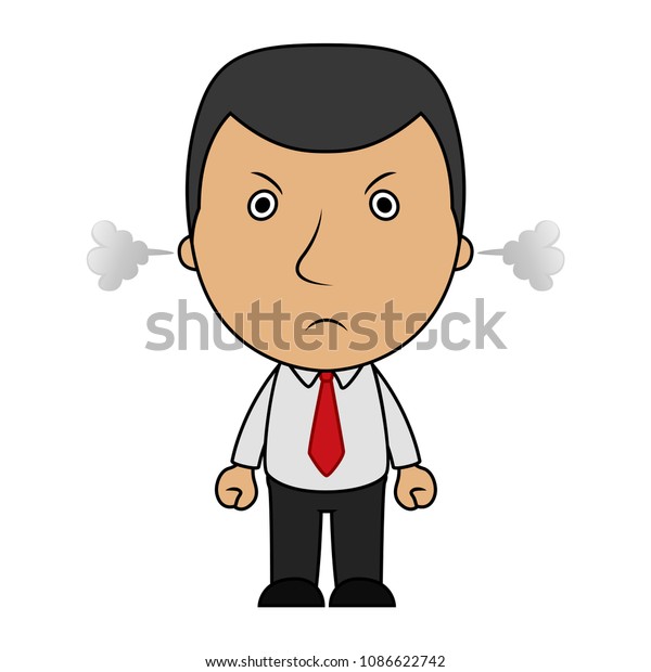 Angry Businessman Steam Comes Out His Stock Vector (Royalty Free