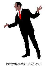 Angry businessman, vector 