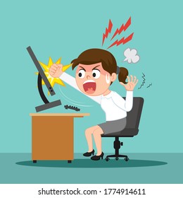 Procrastinating Man Sitting Office His Legs Stock Vector (royalty Free 