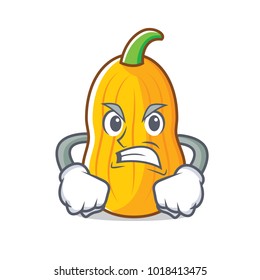 Angry butternut squash mascot cartoon