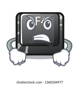 Angry button f4 in the shape cartoon