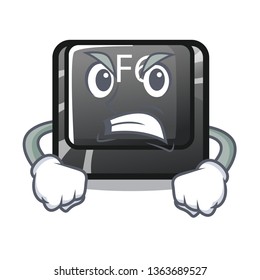 Angry button f6 on the shape cartoon