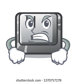 Angry button H isolated with the mascot