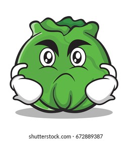 Angry cabbage cartoon character style