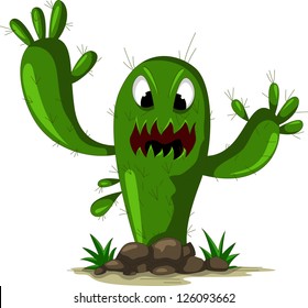 angry cactus cartoon