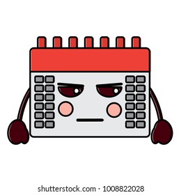 angry calendar kawaii icon image 