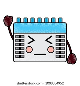 angry calendar kawaii icon image 