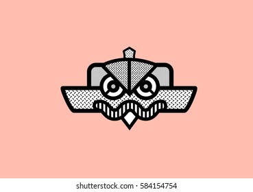Angry canal boat face icon
