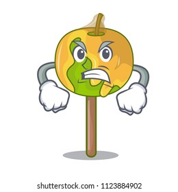Angry candy apple mascot cartoon