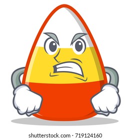 Angry candy corn character cartoon