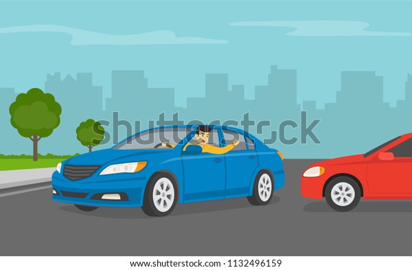 Angry Car Driver Yelling Other Driver Stock Vector (Royalty Free ...