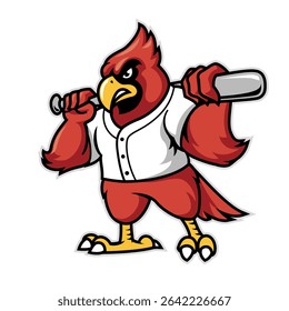 Angry Cardinal Baseball Team Mascot