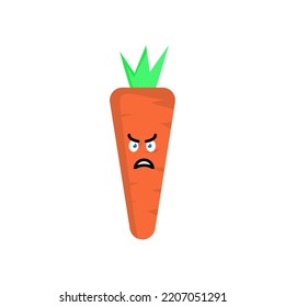 Angry Carrot Emoticon With Cartoon Character