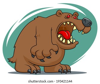 Angry cartoon bear.