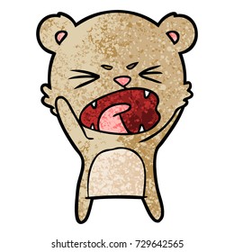 oso de caricatura furioso gritando