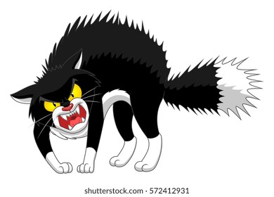 Angry Cartoon Black Cat