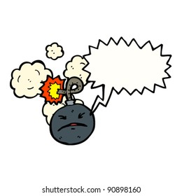 angry cartoon bomb with burning fuse angry cartoon bomb with burning fuse
