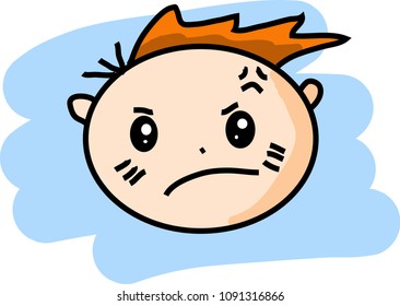 Angry cartoon boy