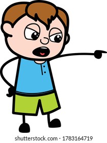Angry Cartoon Boy Shouting