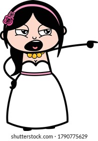 Angry Cartoon Bride Shouting Design Illustration