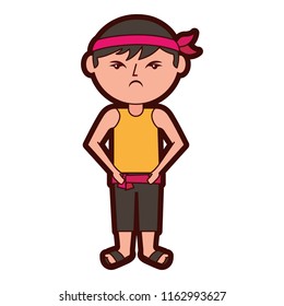 Angry Cartoon Chinese Man Standing Stock Vector (Royalty Free) 1162991959