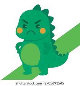Angry Cartoon Dinosaurs colección. Ilustración vectorial