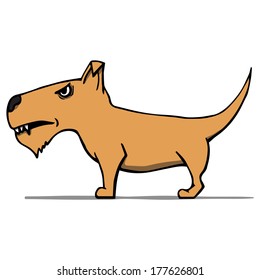 Angry cartoon dog. Vector illustration