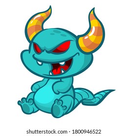 Angry Cartoon Dragon Vector Illustration Cute Stock Vector (royalty 