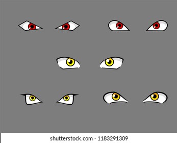 Angry cartoon eyes