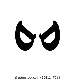 Angry cartoon eyes glaring intensely evil.