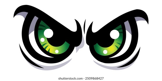 Angry cartoon eyes vector graphic evil comic emotion car decal funny face sticker