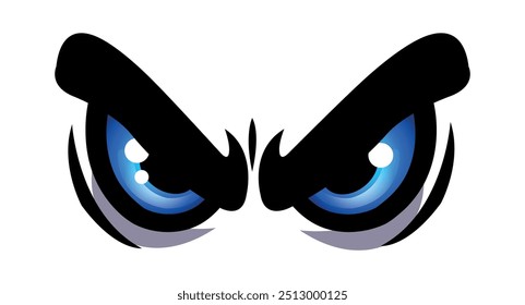 Angry cartoon eyes vector graphic evil comic emotion car decal funny face sticker