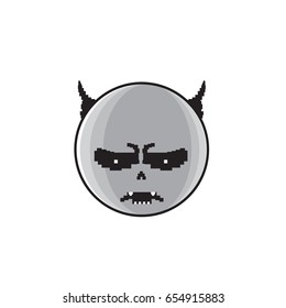 Angry Cartoon Face With Devil Horns Negative People Emotion Icon Vector Illustration