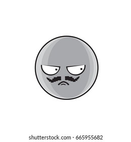 Angry Cartoon Face Expression People Emoticon Emoji Vector Illustration