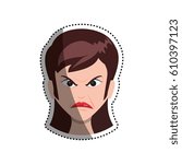 Angry cartoon face icon vector illustration graphic design