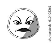 Angry cartoon face icon vector illustration graphic design
