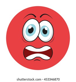 angry cartoon face icon, vector illustation character