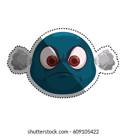Angry cartoon face icon vector illustration graphic design