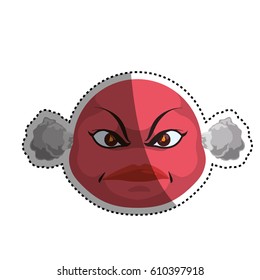Angry cartoon face icon vector illustration graphic design