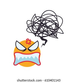 Angry cartoon face icon vector illustration graphic design