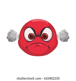 Angry cartoon face icon vector illustration graphic design