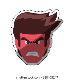 Angry cartoon face icon vector illustration graphic design
