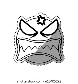 Angry cartoon face icon vector illustration graphic design
