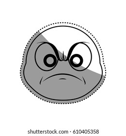 Angry cartoon face icon vector illustration graphic design